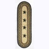 Earth Rugs Oval Stair Tread – Black Stars Design, Braided Jute, Primitive Americana Accent Rug, 27"x8.25" Country Stair Mat - 2 of 3