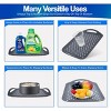 5 Star Super Deals Non Slip Serving Tray With Handles - Rubber Silicone Grip Anti Spill Plastic Food Carrying Tray - TV Dinner Tray - 3 of 4