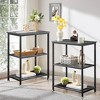 VECELO 3-Tier Industrial Versatile Side Nightstands Sofa Table with Large Storage for Living Room, Space Saving, End Table, Brown/Gray - 2 of 4