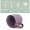 Elanze Designs Speckled 16 ounce Ceramic Mugs With Metallic Handle Set of 4, Purple - 3 of 4