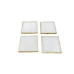 VIP Stone 4 in. White Agate Coasters Set of 4 - 1 of 2