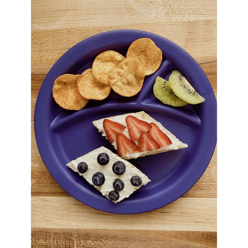 Red Rover 9&#34; 4pk Bamboo Kids&#39; Divided Plates Blue/Green/Purple, 3 of 6