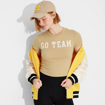 Womens Graphic Tee, Dream Big White & Gold Long Sleeve T-shirt