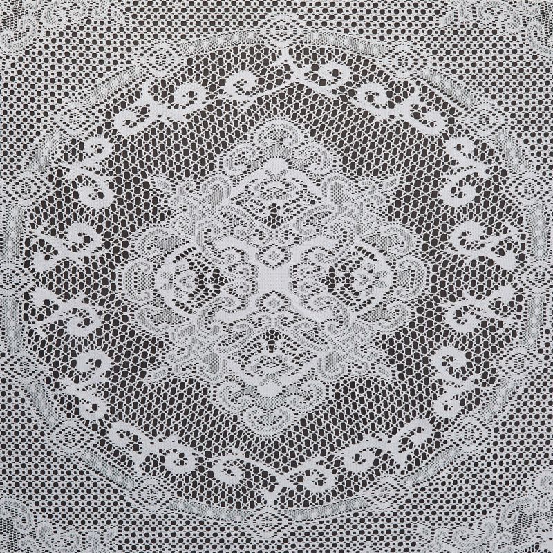 Juvale Round White Lace Vintage Tablecloth, Floral Pattern for Wedding Reception, Christmas Party (59 In), 4 of 9