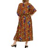 LA LEELA Women's House Daily Routine Evening Wear Loungewear Slit Dress Cover Up Long Caftan Plus Size Kaftan Maxi Dresses for Women 2X-3X Red, Tree - 4 of 4
