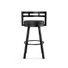 Amisco Render Upholstered Counter Height Barstool Black: Faux Leather, Steel Frame, 26" Seat - 3 of 4