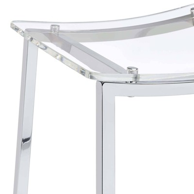 Jovani 29" Clear Acrylic and Chrome Backless Bar Stools Set