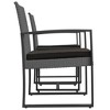 vidaXL 3 Piece Patio Dining Set - Dark Gray PP Rattan Outdoor Furniture with Cushions and Steel Frame, Modular Design for Personalized Configurations - 4 of 4