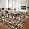 Striped Geometric Washable Runner Rug - Stain Resistant, Non-Slip Backing, Low Pile - For Hallway, Laundry, Bedroom - 3 of 4