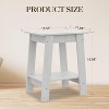 End Table, Side Table with 2-Tier Storage Shelf, Sofa Table for Small Space, Square Nightstand for Living Room - 2 of 4