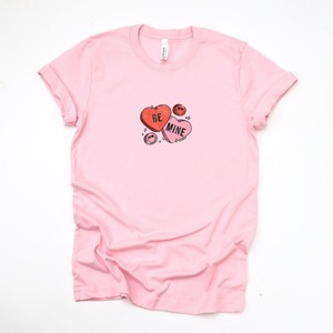 S.W.Smiley Be Mine Hearts Distressed - Women's Short Sleeve Graphic T-Shirt - 1 of 4
