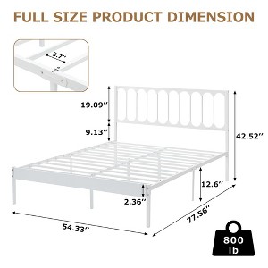 Metal Full Size Bed Frame with Drawers, Platform Bed Frame,Mattress Foundation with Headboard Footboard,Strong Metal Slats Support,Under Bed Storage - 1 of 4