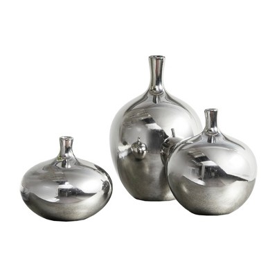 LIVN CO. Mirrored Ceramic Vases 3-Piece Set