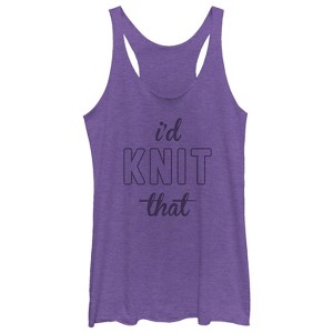 Women's CHIN UP I'd Knit That Racerback Tank Top - 1 of 3