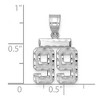 Black Bow Jewelry 14k White Gold, Varsity Collection, Small D/C Pendant, Number 99 - 2 of 3