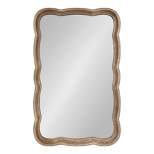 24" x 38" Hatherleigh Scallop Wood Wall Mirror Rustic Brown - Kate and Laurel