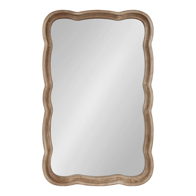 24&#34; x 38&#34; Hatherleigh Scallop Wood Wall Mirror Rustic Brown - Kate and Laurel, 1 of 7
