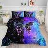 Boersma Butterfly Comforter Set Blue Black Symmetrical Butterfly Printed Bedding Set with 1 Comforter and 2 Pillowcases for Boys and Girls Bedroom - 2 of 4
