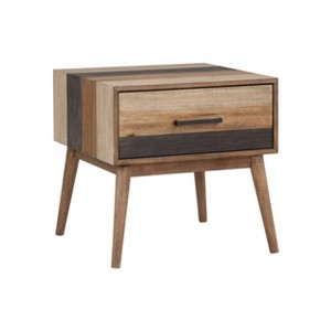 Treasure Trove Accents Wellington One Drawer End Table: Square MDF Nightstand, ed, 24" H - 1 of 4