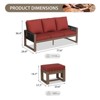 EAGLE PEAK 3 Pieces Natural Cedar Wood Outdoor Patio Furniture, Outdoor Conversation Set with Ottomans - 2 of 4