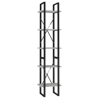 vidaXL 5-Tier Bookshelf Cabinet, Modern and Industrial Look Made of Sturdy Engineered Wood and Metal Frame