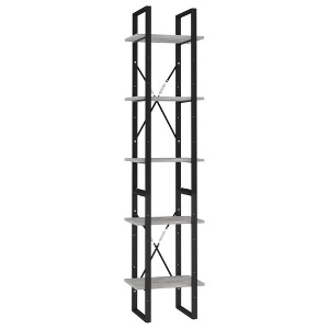 vidaXL 5-Tier Bookshelf Cabinet, Modern and Industrial Look Made of Sturdy Engineered Wood and Metal Frame - 1 of 4