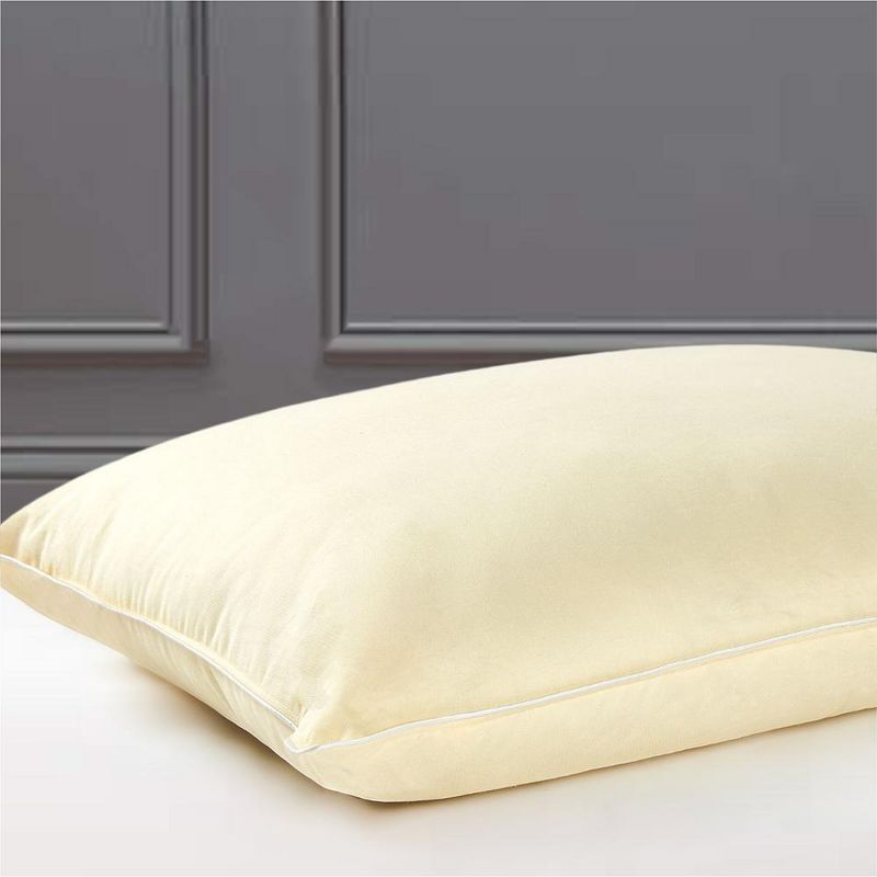 Cheer Collection Set of 2 Organic Kapok Bed Pillows with Breathable Cotton Shell - Yellow, 4 of 14