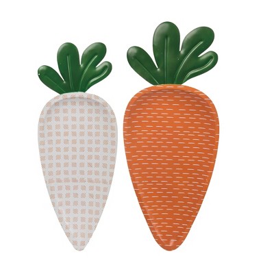 Transpac Set of 2 Metal Carrot Bowls Home Decor for Easter Decorative Bowls Perfect for Spring Celebrations