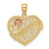 Black Bow Jewelry 14k Two Tone Gold and White Rhodium Grandma Heart Pendant, 19mm - 3 of 4