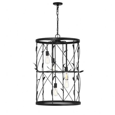 Lexington Matte Black 5-Light Trellis Pendant