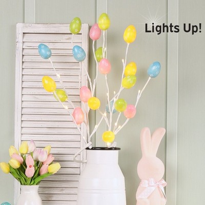 The Lakeside Collection Easter Egg Lighted Poseable Branches Set of 2