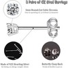 3 Pairs Sterling Silver Stud Earrings: 3mm Ball, Round CZ & Pearl Set for Cartilage & Tragus - 2 of 4