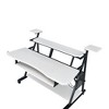 Synthetic Wood Modern Rectangular Music Desk with Speaker Shelves and Cable Management - 3 of 4