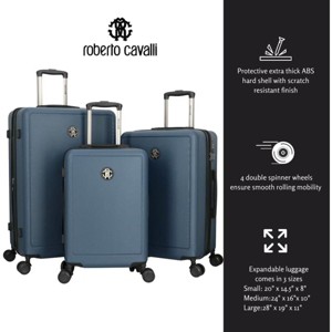 ROBERTO CAVALLI Luxury 3 Piece Luggage Set, Expandable Hard Shell Suitcases with 8 Spinner Wheels, TSA Lock Large Suitcase Set for Men and Woman - 1 of 4