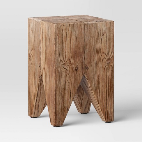 Grooved Wood Square Accent Side Table With Drawer - Natural - Hearth &  Hand™ With Magnolia : Target