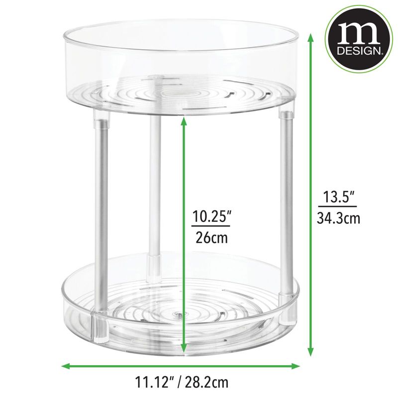 mDesign Spinning 2-Tier Lazy Susan Turntable Storage Tower, 3 of 10