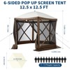 6-Sided Pop Up Gazebo Tent, Waterproof UV Protection Screen Canopy, Portable Instant Shelter with Carry Bag & Stakes - 3 of 4