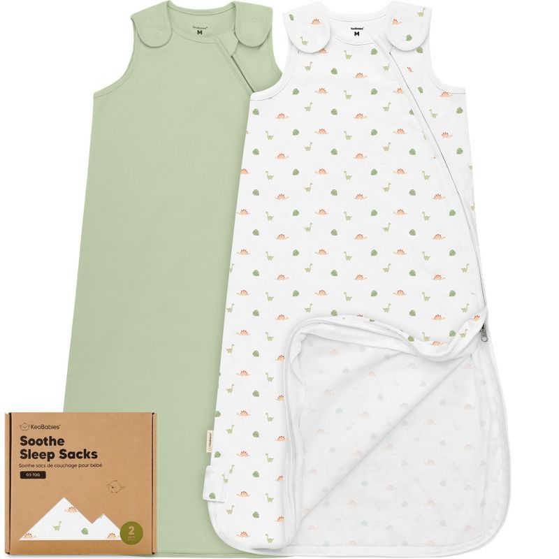 KeaBabies 2-Pack Sleep Sacks for Babies, Soothe Sleeping Sack Wearable Blanket, Infant, Toddler, Newborn Swaddle Sack, 1 of 11