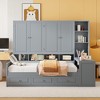 KIGFTSOD Wooden Daybed With Three Drawers, and All-in-One Cabinet, Desk and Shelves - 3 of 4