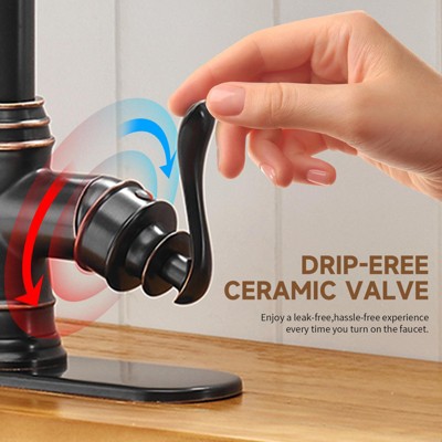 Oil-Rubbed Bronze Pull-Down Kitchen Faucet with Spray