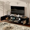 KIGFTSOD Rattan TV Stand for TVs up to 85'' – Modern Farmhouse Media Console with Solid Wood Legs, Entertainment Center for Living Room, Home Theatre - 4 of 4