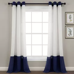 84"x40" Faux Linen Grommet Window Curtain Panels - Lush Décor