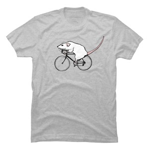 Men's Design By Humans Cycling Rat By TeaandInk T-Shirt - 1 of 4