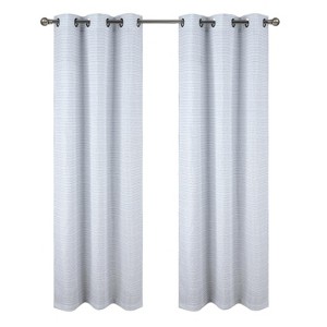 RT Designer Collection Barnet Jacquard 2 Pack Luxurious Modern Design Curtain Panel 36" x 84" Blue - 1 of 4