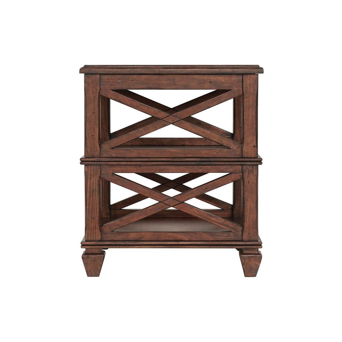 3pc Bridgton Wood Living Room Set with Coffee Table and 2 Shelf End Tables Cherry - Alaterre Furniture: Mid-Century Modern Design - thumbnail 9