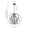 Rennnsan Lysorel 17"W 4-Light Geometric Mid-Century Modern Dimmable Chandelier in Black - 3 of 4