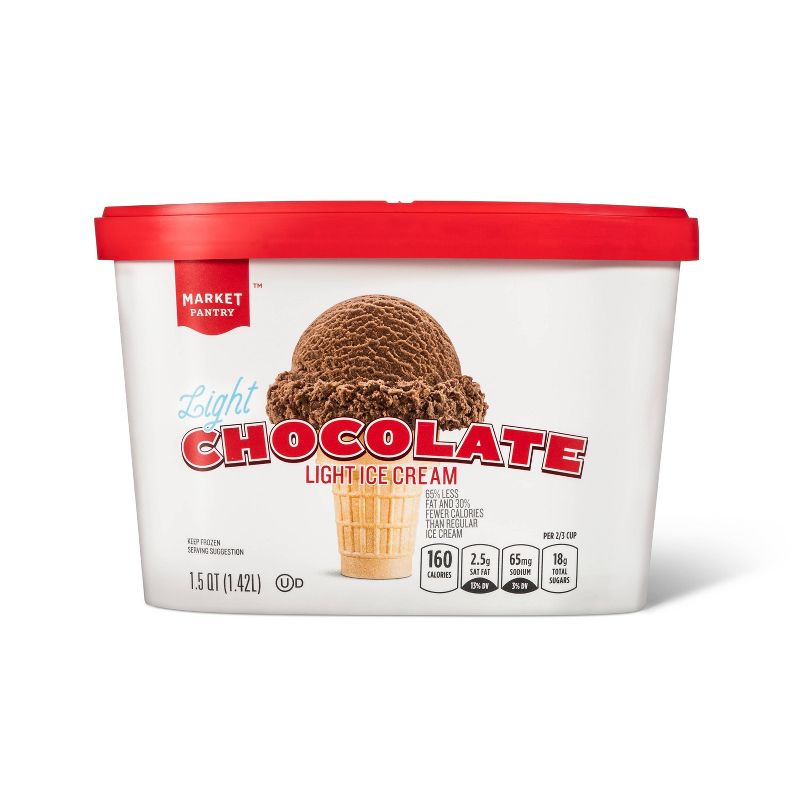 Chocolate Light Ice Cream - 48oz - Market Pantry&#8482;, 1 of 4