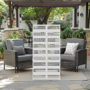 Lirago Metal Outdoor Privacy Screen Freestanding Patio Decorative Screens 72"x35" White - 1 of 4