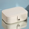 HTUTWOO Small Portable Jewelry Organizer, Double Layer PU Leather Mini Jewelry Holder Gift Box for Girls Women - 2 of 4