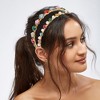 Unique Bargains Women's Metal Square Colorful Rhinestone Faux Pearl headband 1 Pc - 2 of 4